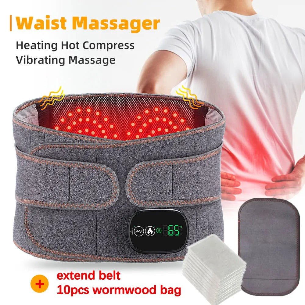 New Upgrade Electric Heating Waist Massager Support Belt Vibration Hot Compress Brace Belt Back Relax 3 Gears Adjustmen