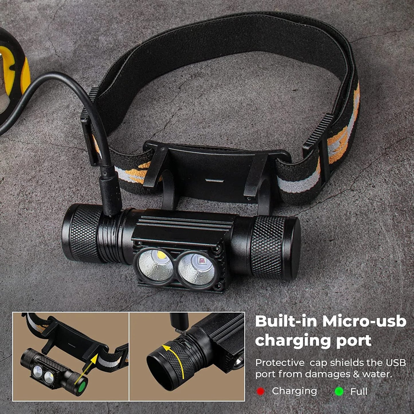 H25LR LED 90 High CRI Rechargeable Headlamp Powerful Lightweight Head Flashlight with Bright White Light 660nm Deep Red Torch