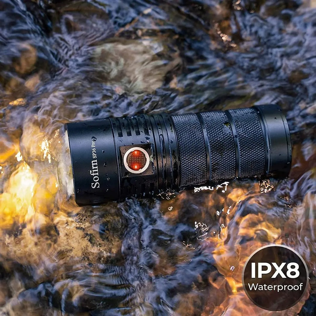 Sofirn SP36 Pro 8000lm Powerful LED Flashlight 4*SST40 USB C Rechargeable 18650 Torch