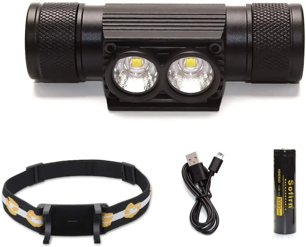 H25LR LED 90 High CRI Rechargeable Headlamp Powerful Lightweight Head Flashlight with Bright White Light 660nm Deep Red Torch